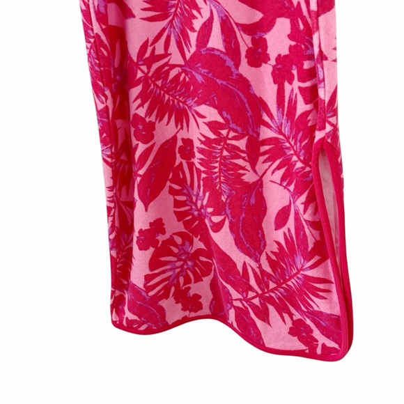 Juicy Y2K Tropical Hot Pink Dress Terry Cloth Swim Coverup Resortwear Size Small - Picture 3 of 9